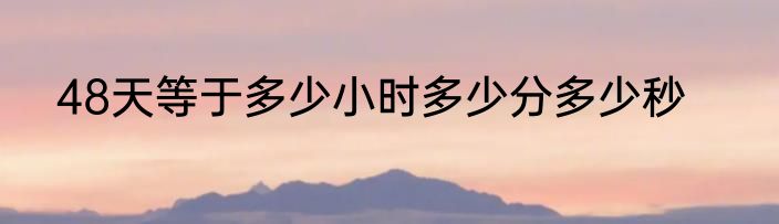 48天等于多少小时多少分多少秒