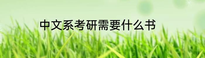 中文系考研需要什么书