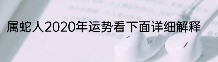 属蛇人2020年运势看下面详细解释