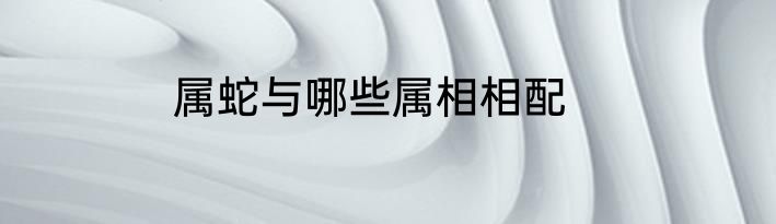 属蛇与哪些属相相配
