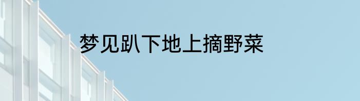 梦见趴下地上摘野菜
