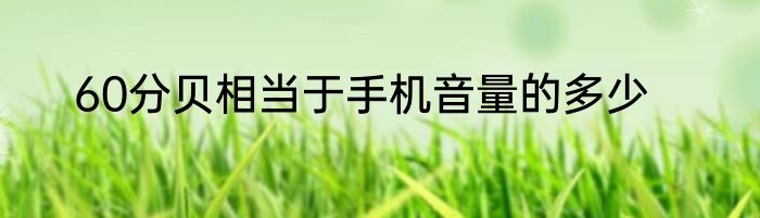 60分贝相当于手机音量的多少