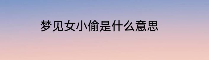 梦见女小偷是什么意思