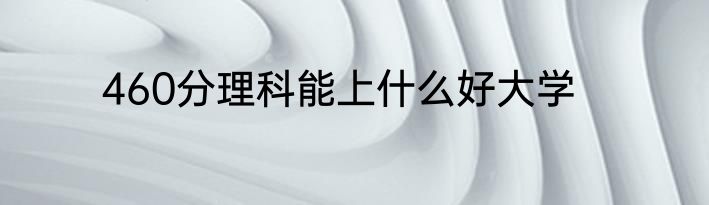 460分理科能上什么好大学