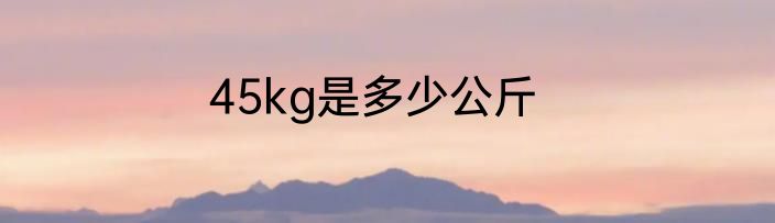 45kg是多少公斤