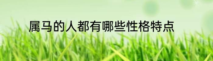 属马的人都有哪些性格特点