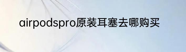 airpodspro原装耳塞去哪购买