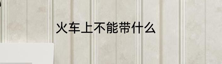 火车上不能带什么