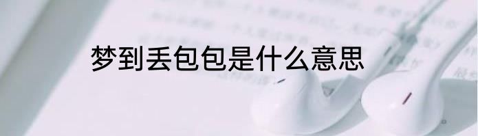 梦到丢包包是什么意思