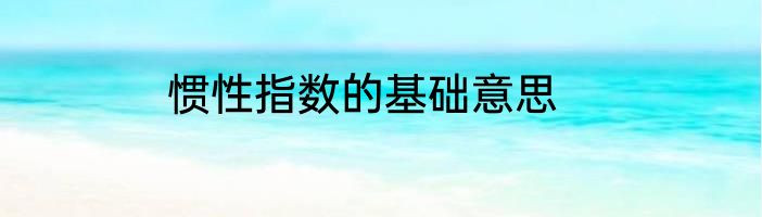 惯性指数的基础意思