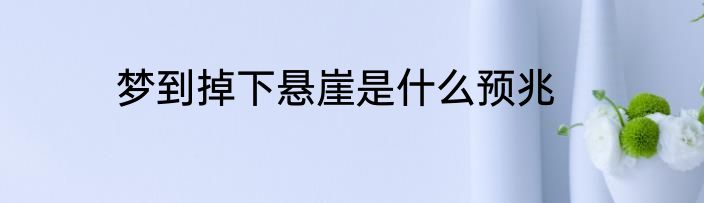 梦到掉下悬崖是什么预兆