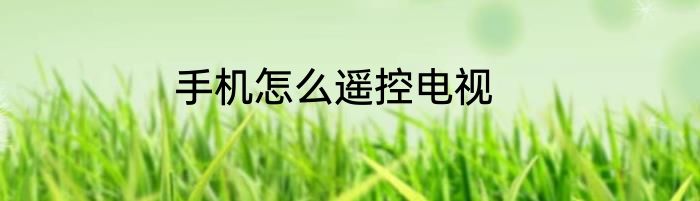 手机怎么遥控电视