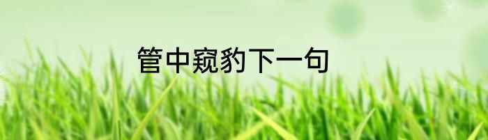 管中窥豹下一句