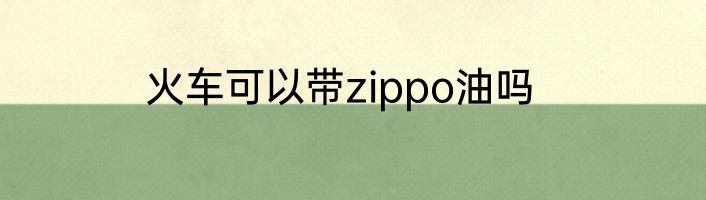 火车可以带zippo油吗