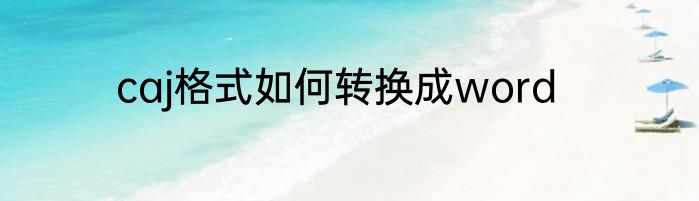 caj格式如何转换成word