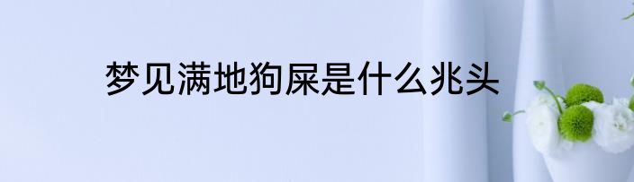 梦见满地狗屎是什么兆头