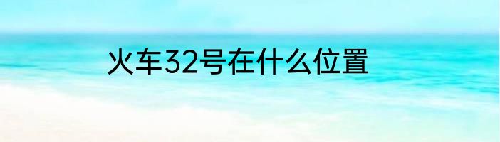 火车32号在什么位置