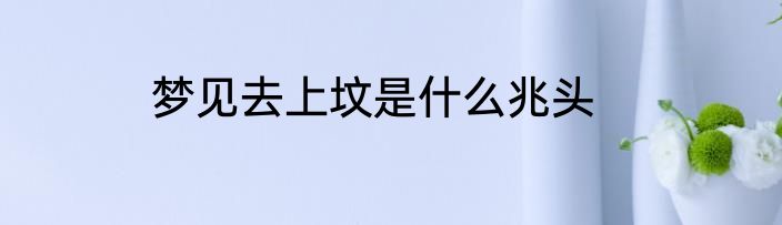 梦见去上坟是什么兆头