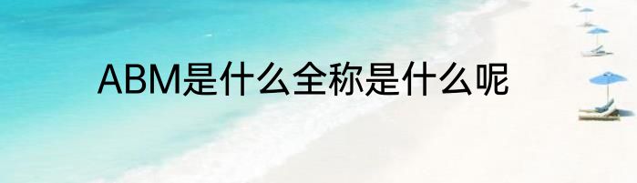 ABM是什么全称是什么呢