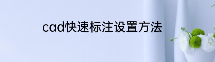 cad快速标注设置方法