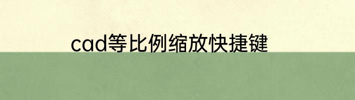 cad等比例缩放快捷键