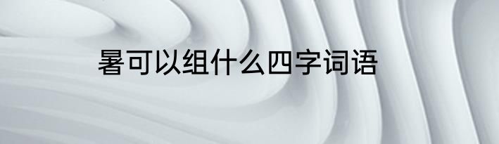 暑可以组什么四字词语
