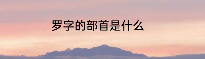罗字的部首是什么