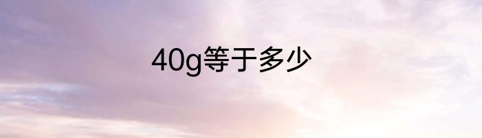 40g等于多少