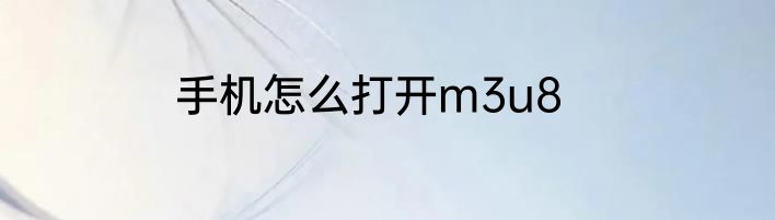 手机怎么打开m3u8