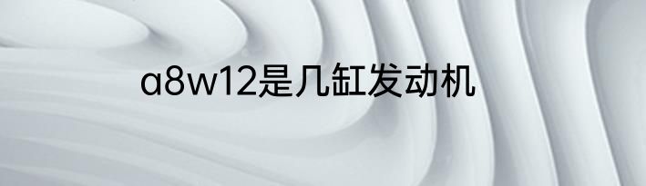 a8w12是几缸发动机