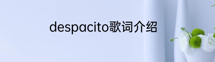 despacito歌词介绍