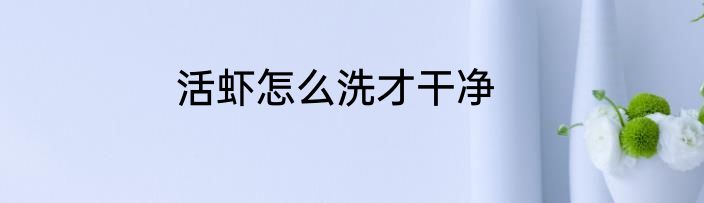 活虾怎么洗才干净
