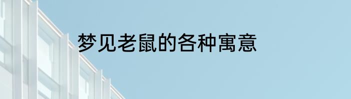 梦见老鼠的各种寓意