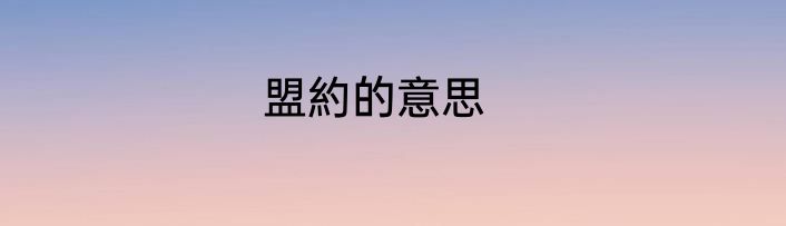 盟約的意思