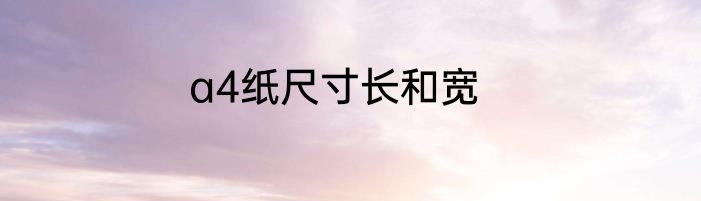a4纸尺寸长和宽