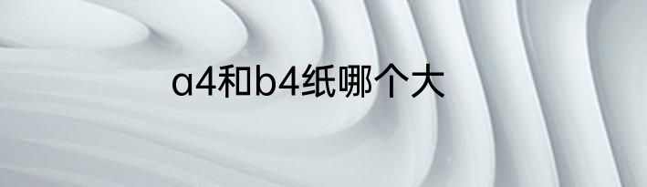 a4和b4纸哪个大