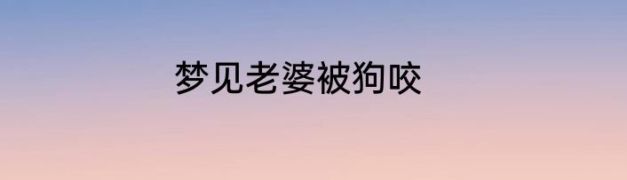 梦见老婆被狗咬