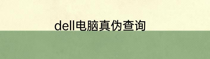 dell电脑真伪查询