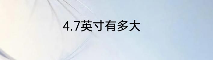4.7英寸有多大