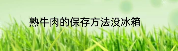 熟牛肉的保存方法没冰箱