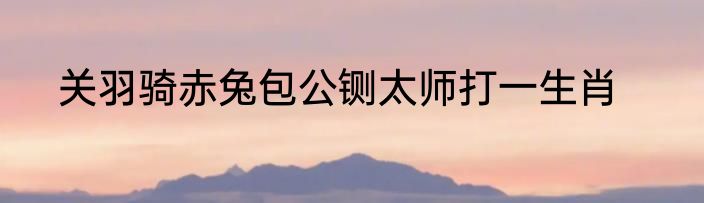 关羽骑赤兔包公铡太师打一生肖