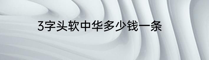 3字头软中华多少钱一条