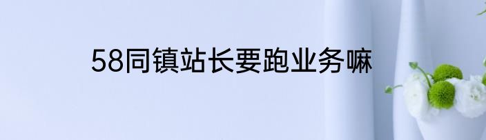 58同镇站长要跑业务嘛