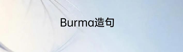 Burma造句