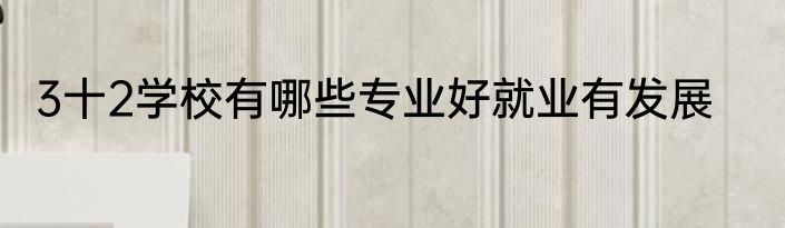 3十2学校有哪些专业好就业有发展