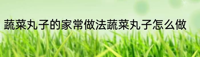 蔬菜丸子的家常做法蔬菜丸子怎么做