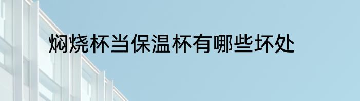 焖烧杯当保温杯有哪些坏处