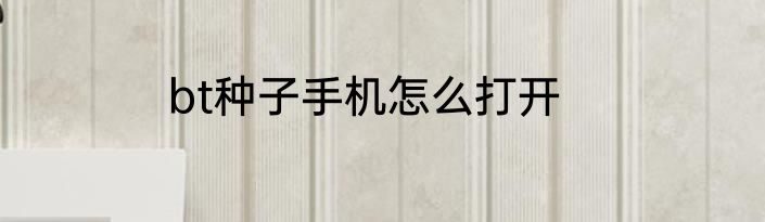 bt种子手机怎么打开