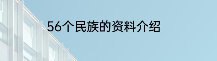 56个民族的资料介绍