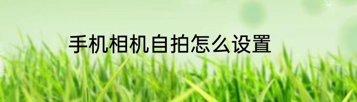 手机相机自拍怎么设置